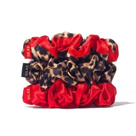 SILKE London 100% Mulberry Silk Scrunchies for Women - Set of 3 Large Silk Scrunchies & Hair Bobbles - Strong Hold, No Tugging, Less Breakage & No Dents - 22 Momme, All Hair Types