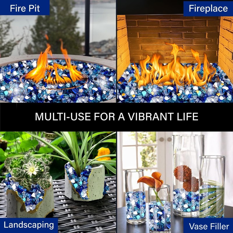 NUPICK 10 Pound Fire Glass for Fire Pit, 1/2 Inch