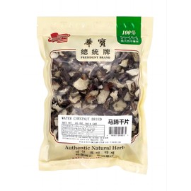 Dried Water Chestnuts Sliced - Water Chestnuts－No Salt & Sugar Added－Gluten Free Dried Vegetable 16 OZ Packed in a Resealable Bag