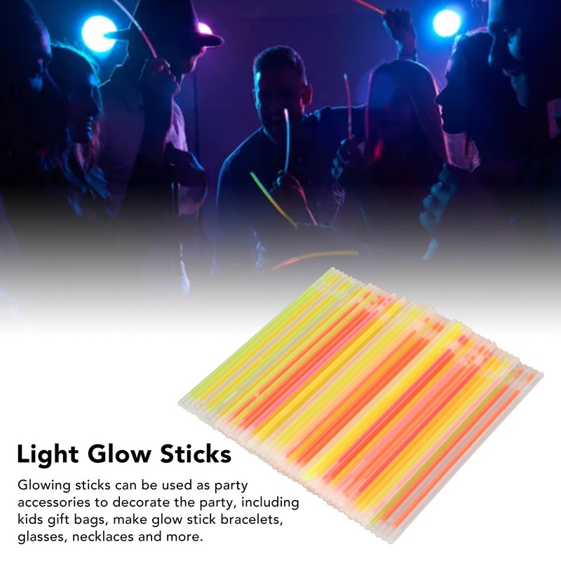 100PCS Glow Sticks Safe Waterproof Light Sticks Glow in The