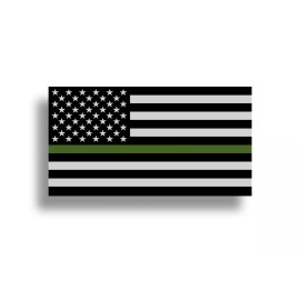 Real Sticky 6 Mini Green Line USA Flag Military Sticker Car Helmet Left Right Vinyl Six Pack