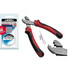 Fluoro Carbon Set 10 Metres Including 30 Crimp Sleeves 0.50 mm 17 kg + Crimp Sleeves Pliers and Free Petri Heil Sticker