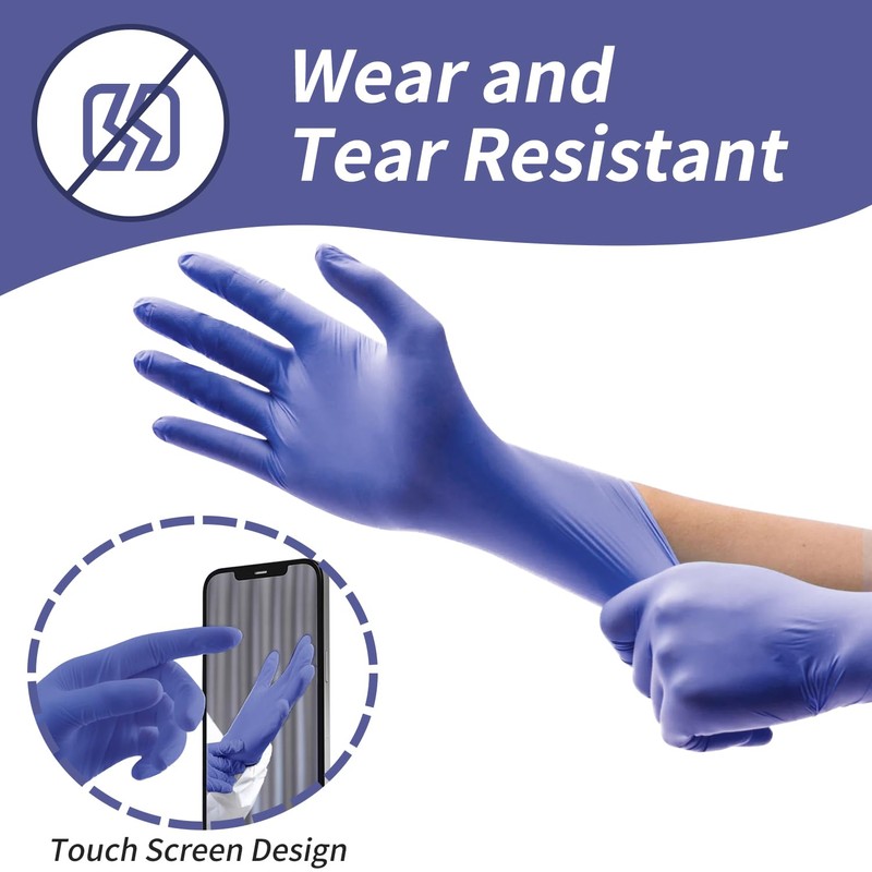 SUKKI Nitrile Disposable Gloves 5Mil,100 Pcs Heavy-Duty Exam Gloves, Latex-Free