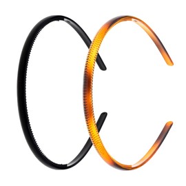 Ruihfas 2Pcs Delicate Fashion Headbands Teeth Comb Hairband Non-slip Hair Hoops Band for Women Girls (Medium)