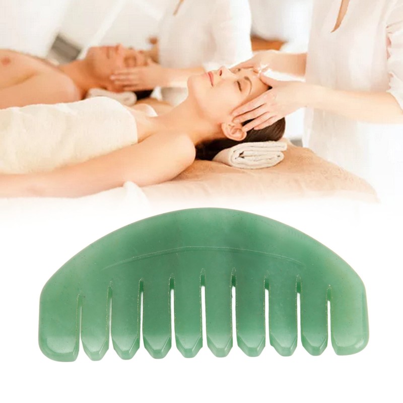Massage Comb Scalp Care Relax Handheld Portable Jadestone Gua Sha