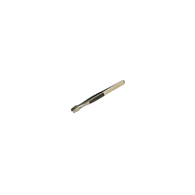 Proops 120mm Stainless Steel Tweezers, Bent/Curved 4mm Wide Flat End