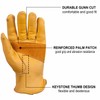 OZERO Cowhide Leather Work Gloves Stretchable Puncture and Cut Resistant