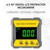 4 x 90 Degrees Digital LCD Protractor Inclinometer Magnetic 0.2°
