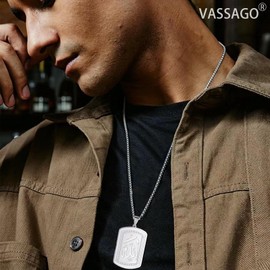 VASSAGO Allah Medallion Pendant Necklace Islamic Allah Symbol Necklace Stainless Steel Islamic Muslim Religious Charm Jewelry Gift for Women Men (Silver Allah Necklace)