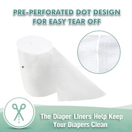 wegreeco Cloth Diaper Liners - Unscented Diaper Liners, Fragance Free Cloth Diapers Liner - 100 Sheets Per Roll (4 Roll)