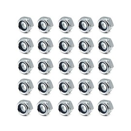 M5 Nyloc Steel Nuts (BZP), Self Locking Nuts with Nylon Inserts (25 Pack)