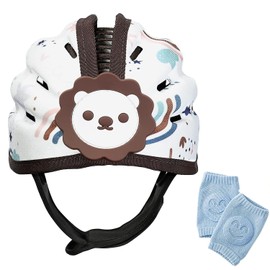 Baby Safety Helmet for Infants and Toddlers - Soft Foam Protector Cap, Adjustable Hat for Walking and Crawling, Anti-Collision, Ultra-Lightweight, Suit 6-24 Months (Brown Lion)