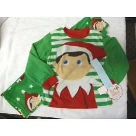 Elf on the Shelf Boys Elf on The Shelf Red Green Christmas Fleece Pajamas NEW XSmall