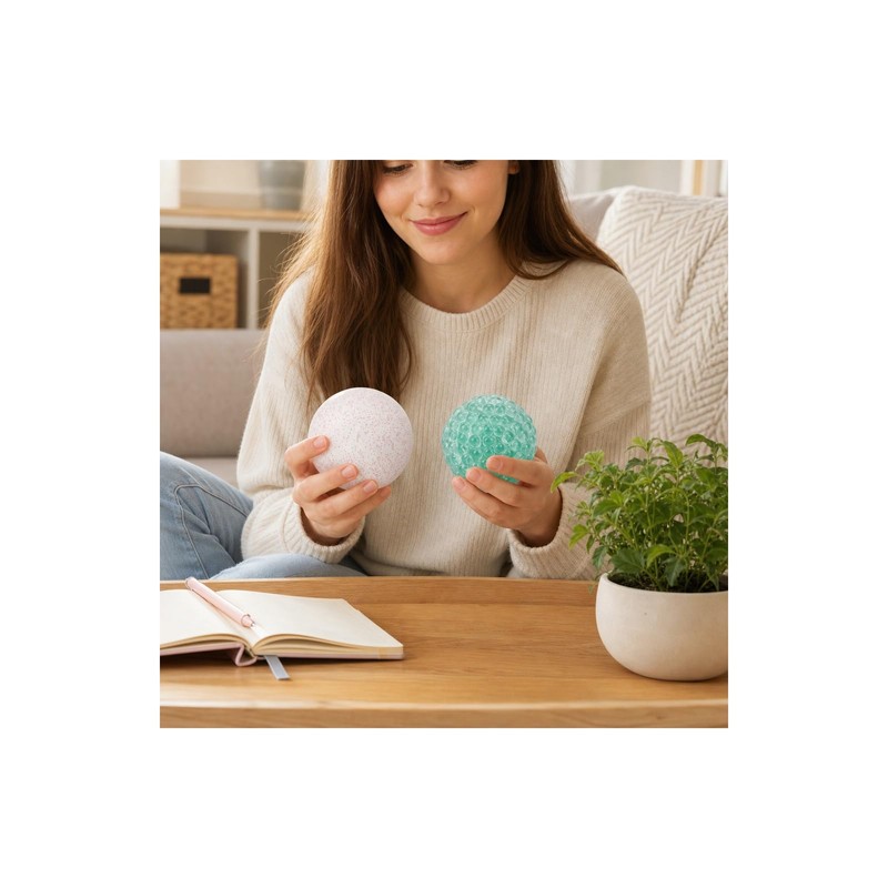 2PCS Crunchy Squishy Ornament, Pink and Green Tactile Tools, Handheld