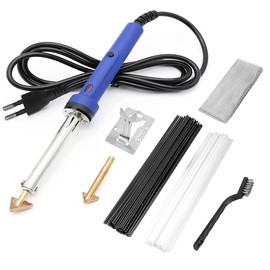 CJBIN Kunststoff Schweißen, Kunststoff Schweißgerät mit Stäben, Verstärkungsgewebe, Heißeisenständer und Drahtbürste, Kunststoffreparatur Set für Autos DIY Kunsthandwerk Oberflächenreparatur, 100W