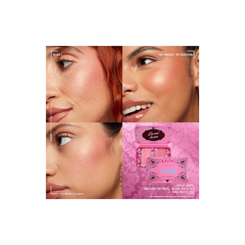 Nyx Professional Makeup, Bridgerton Paleta de Rubor, Tono: Wallflower (rosa).
