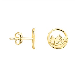 SOFIA MILANI - Women's Earrings 925 Silver - Mountain Stud Earrings, Yellow Gold, No Gemstone