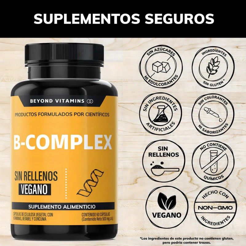 B-complex Vitaminas Complejo B Beyond Vitamins Sin Sabor Suplemento Alimenticio