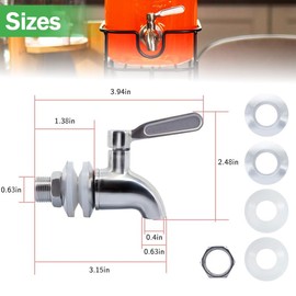 hgzaccompany 2 Pack Stainless Steel Spigot For Drink Dispenser, Replacement Metal Spigot For Beverage Dispenser, Water Dispenser Faucet, Food Grade Metal Spout.