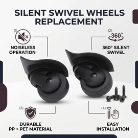 Alomejor 1 Pair Luggage Wheels Replacement A52 Mute Swivel Wheels for Travel Suitcase