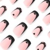 24 Pieces Black Frosted False Nails Love Heart False Nails