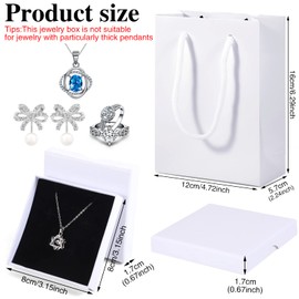 1 Set Small Gift Boxes, 8x8x1.6cm Kraft Jewellery Gift Box with Gift Bag(White), Bracelet Necklace Earrings Gift Boxes for Anniversaries, Valentine's Day, Birthdays or Weddings