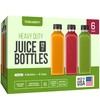 DECADORN 12 oz Plastic Juice Bottles With Caps - 6