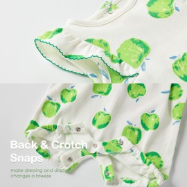 Minicoco Baby Girl Romper 100% Cotton Breathable Soft with Headband, Sleeveless Summer Outfits for Newborn Infant 0-24 Months