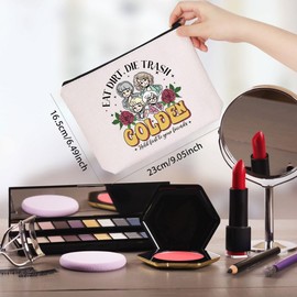 WCGXKO TV Show Inspired Makeup Bag Golden Sister Gift Friendship Gift for TV Show Lover (Golden Bag CA)