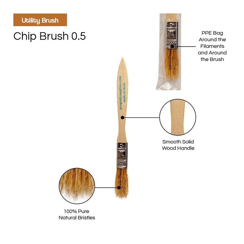 Vermeer Chip Paint Brushes - 24-Pack - 1/2" Chip Brushes