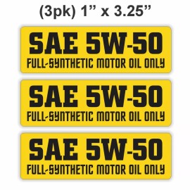 Unbranded/Generic 3 pcs SAE 5W-50 Full Synthetic Motor Oil Only Vinyl Stickers Decals 5w50