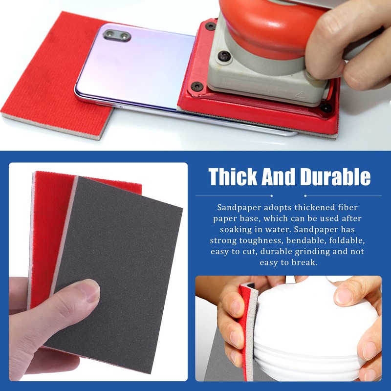 Glarks 21Pcs 320-400 Grits Sanding Sponge Sanding Pads Sanding Blocks