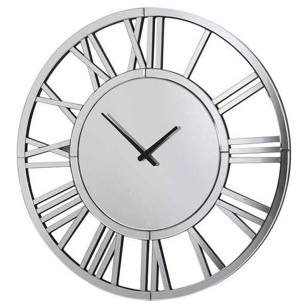 YLIEHS Elegant Mirrored Wall Clock for a Stylish Home, for