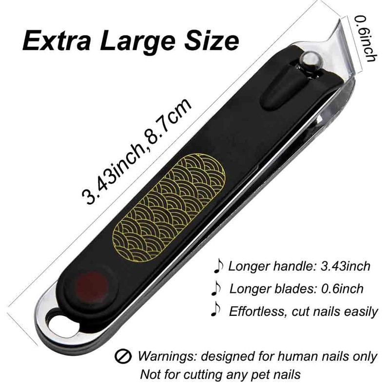 Liangery 爪切り 斜め刃 至極の鋭い切れ味 高級爪削り【軽い力でスパッと切れる】巻き爪用つめきりニッパー 携帯 厚い爪 足用 ブラック 切れ味