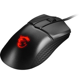 MSI Clutch GM31 Lightweight Gaming Maus - 12.000 DPI Optischer Sensor, Rechtshänder, 60M+ Click OMRON Schalter, 6 Tasten, FriXionFree Kabel, 1ms Latenz, RGB Mystic Light, 58g - Kabelgebunden, schwarz