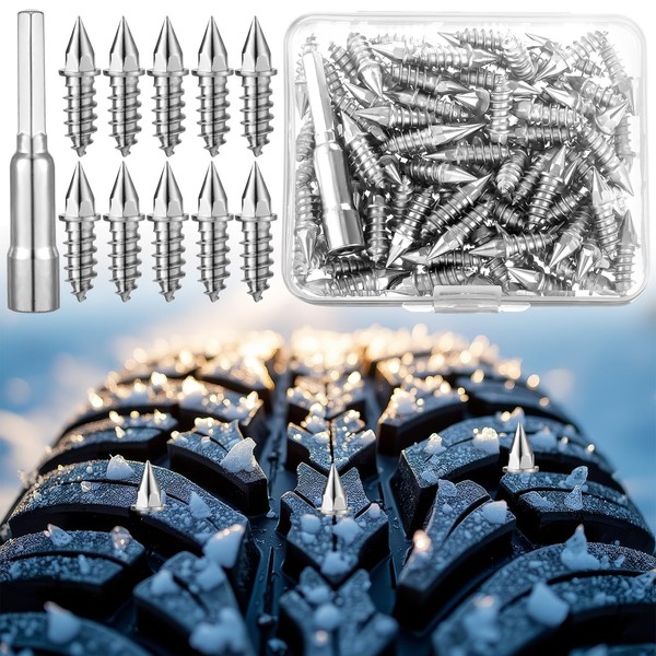 Shimeyao 100 Pcs Carbide Screw Tire Studs Heavy Duty Snow