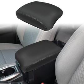 ramuel Compatible with Center Console Armrest Cover Pad PU Leather Arm Rest Mat Middle Console Covers Lid Protector Pad for Toyota Tacoma 2016 2017 2018 2019 2020 2021 2022 2023 Black