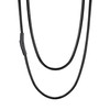 U7 Black Leather Cord Chain Necklace for Women Men 3MM