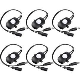 Hortsun 6 Pieces DC 5V-24V 5A PIR Motion Activated Sensor Light Switch Occupancy Motion Sensor with DC Coupler Cable for Party LED Strip Light