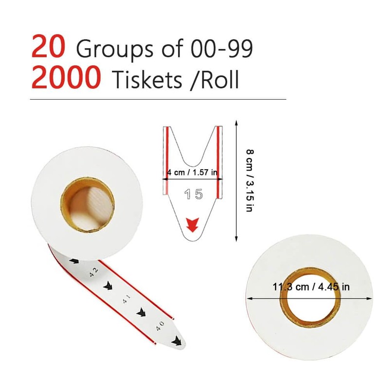 CYSSJF Waiting Numbers Machine, Ticket Dispenser with Two-Digit Ticket Roll,