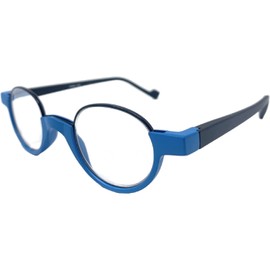 Incredible Bargains The Picasso, Round Reading Glasses, Retro Round Readers + 2.25 Blue