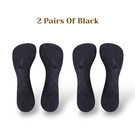Plantillas de soporte de arco, gel de silicona suave invisible, inserciones delgadas, dolor de arco, alivio del dolor, talón del pie, longitud 3/4 para mujer, zapatos de tacón alto, zapatos de 5-7,, 2 pares, color negro., For Women's US Shoe Size 5-7