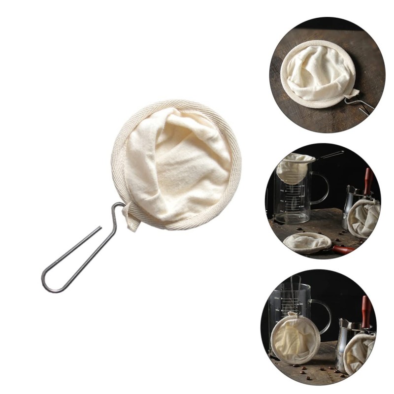 Zerodeko 2pcs Flannel Coffee Filter Strainer Bag Stainless Steel Frame