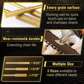 Biggun 18pcs High Hardness Titanium Plated Chainsaw Sharpener Bits for Chain, Includ...