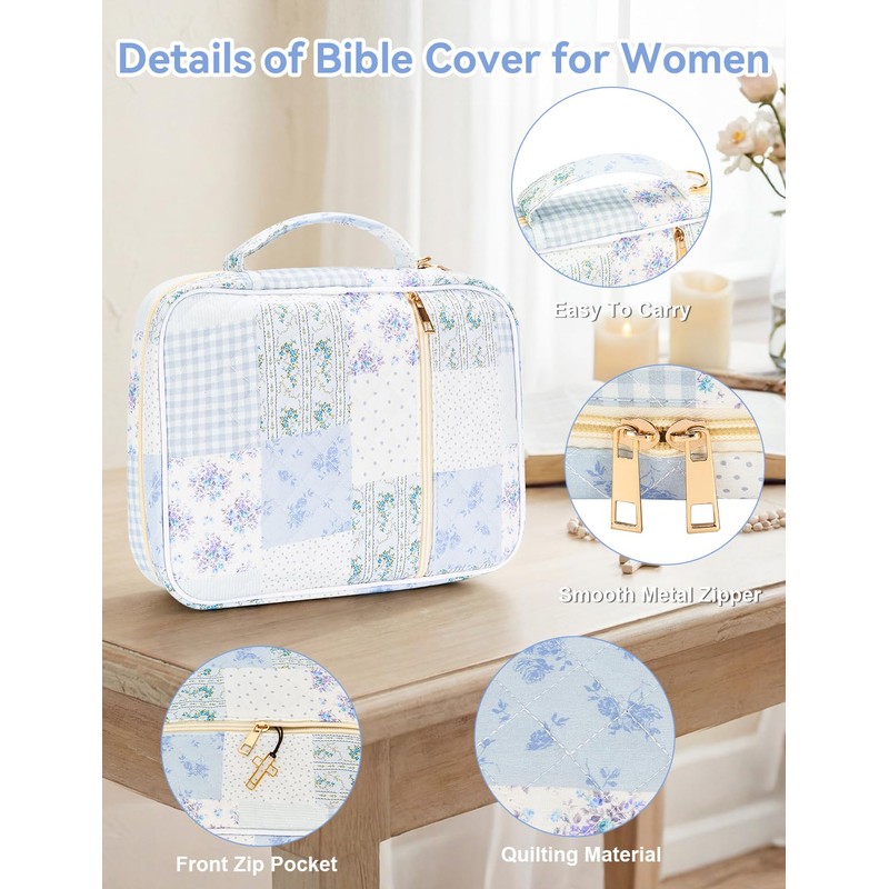 Bafeil Large Bible Cover Case for Women, Bible Case with