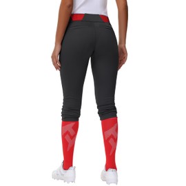 MIVEI Women's Adult Utility Tweeners Softball Pants - Woman Low Rise 3/4 Tapered Leg Track Pants Dual-Layer Knee Youth Girls