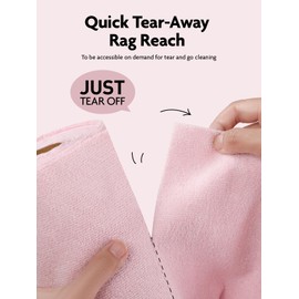 Fantasticlean Tear-Away Dish Cloth - 40 Sheets - 10'' by 10'', Reusable Washable Kitchen Towel Rolls, Super Absorbent and Thick Microfiber Cleaning Cloths (2 Rolls of Pink and Grayish)