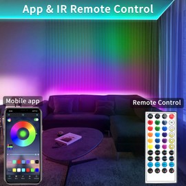 vimeepro vimeeepro 200ft Outdoor LED Strip Lights Waterproof with Remote/APP Control,Music Sync RGB Outdoor Led Rope Light,Dimmable LED Rope Lights for Bedroom Balcony roof Garden Staircase Parties