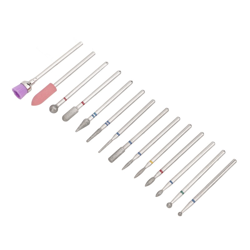 20 Holes 14pcs Nail Grinding Head Holder Manicure Pedicure Bits