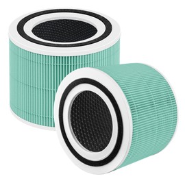 Core 300 Toxin Absorber Replacement Filter for LEVOIT Core 300 / Core 300S / Core300-P Air Purifier, 3-in-1 H13 True HEPA, High-Efficiency Activated Carbon, Part # Core 300-RF-TX (Green), 2 Pack